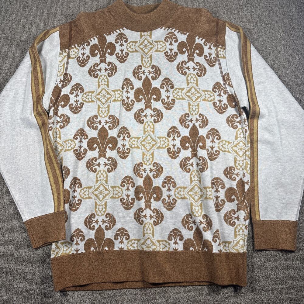 Vintage Royal Prestige Men’s Sweater Filigree Knit 2XL Fits L/XL Brown
